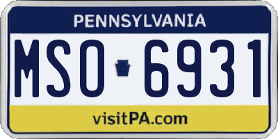 PA license plate MSO6931
