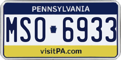 PA license plate MSO6933