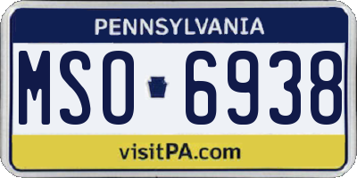 PA license plate MSO6938