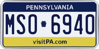 PA license plate MSO6940