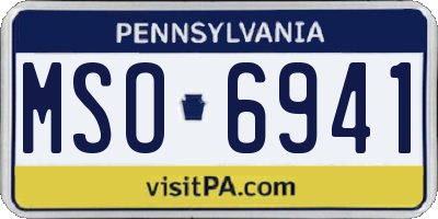 PA license plate MSO6941