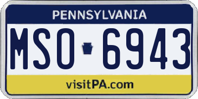PA license plate MSO6943