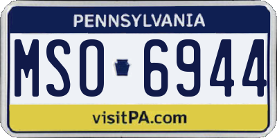 PA license plate MSO6944