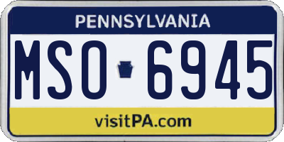 PA license plate MSO6945