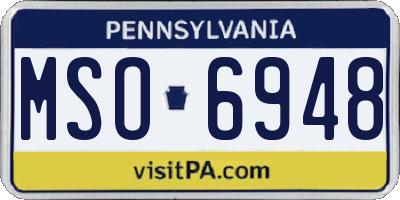 PA license plate MSO6948