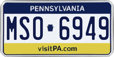 PA license plate MSO6949