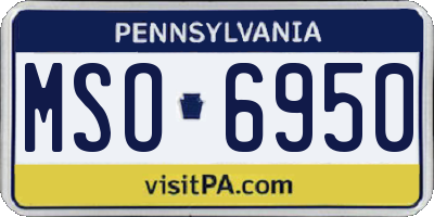 PA license plate MSO6950