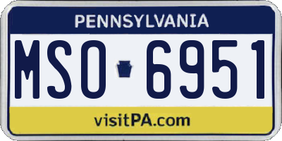 PA license plate MSO6951
