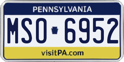 PA license plate MSO6952