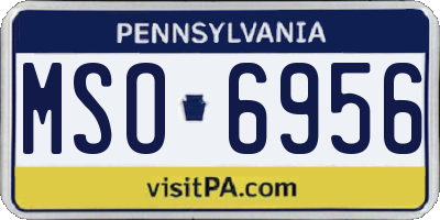 PA license plate MSO6956
