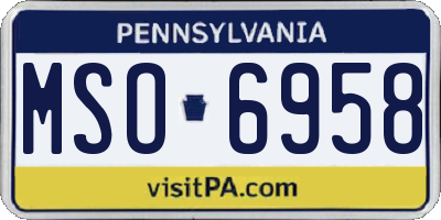 PA license plate MSO6958