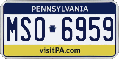 PA license plate MSO6959