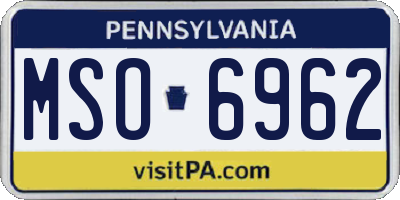 PA license plate MSO6962