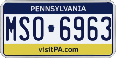 PA license plate MSO6963