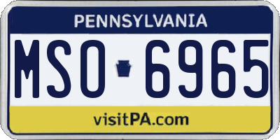 PA license plate MSO6965