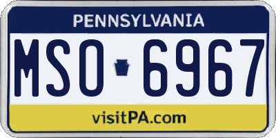 PA license plate MSO6967