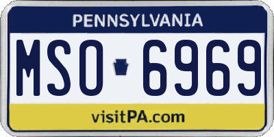 PA license plate MSO6969