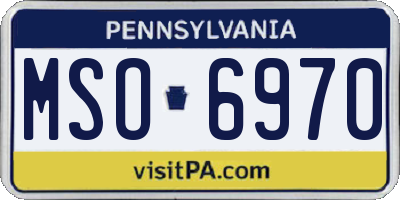 PA license plate MSO6970