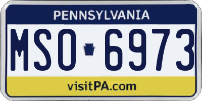 PA license plate MSO6973
