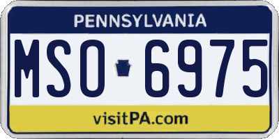 PA license plate MSO6975