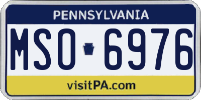 PA license plate MSO6976