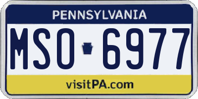 PA license plate MSO6977