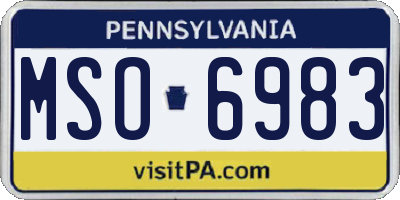 PA license plate MSO6983