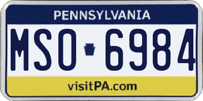 PA license plate MSO6984