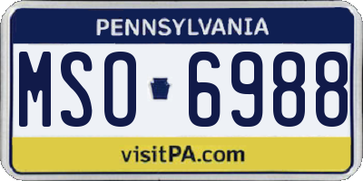 PA license plate MSO6988