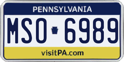PA license plate MSO6989