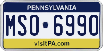 PA license plate MSO6990