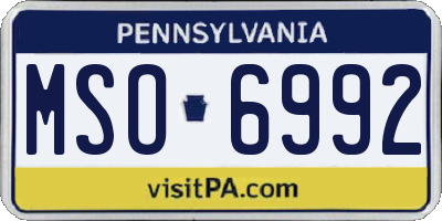 PA license plate MSO6992