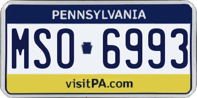 PA license plate MSO6993