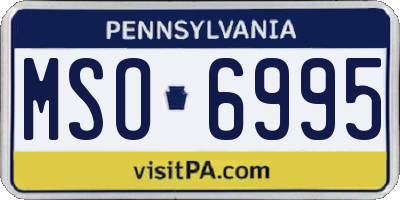 PA license plate MSO6995
