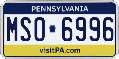 PA license plate MSO6996