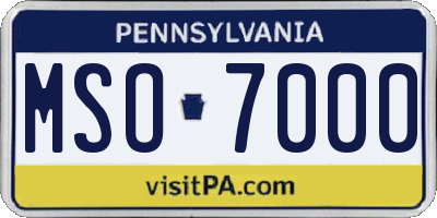 PA license plate MSO7000