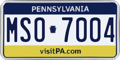 PA license plate MSO7004