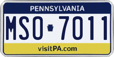 PA license plate MSO7011