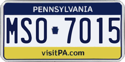 PA license plate MSO7015