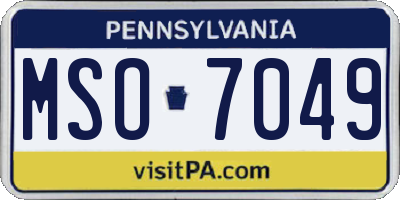 PA license plate MSO7049