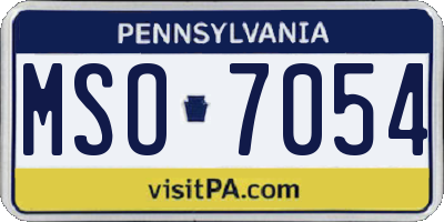 PA license plate MSO7054