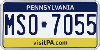 PA license plate MSO7055
