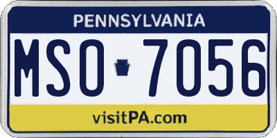 PA license plate MSO7056