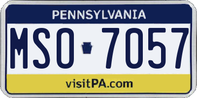 PA license plate MSO7057