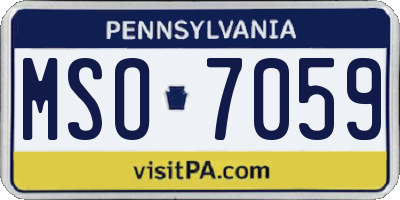 PA license plate MSO7059