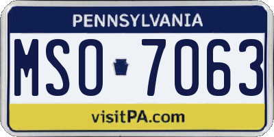 PA license plate MSO7063