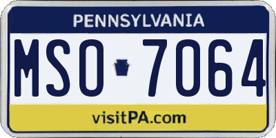 PA license plate MSO7064