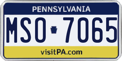 PA license plate MSO7065