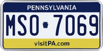 PA license plate MSO7069