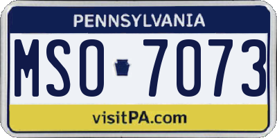 PA license plate MSO7073